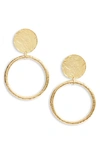 Karine Sultan Hoop Statement Drop Earrings In Gold