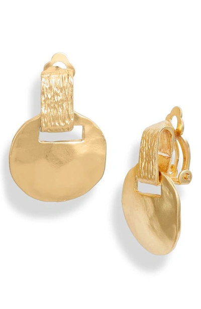 Karine Sultan Mixed Metal Clip On Earrings In Gold