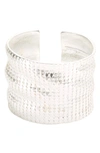 Karine Sultan Chainmail Cuff Bracelet In Silver