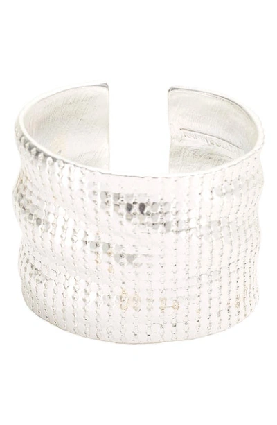Karine Sultan Chainmail Cuff Bracelet In Silver