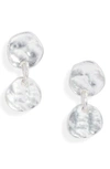 Karine Sultan Medallion Drop Earrings In Silver