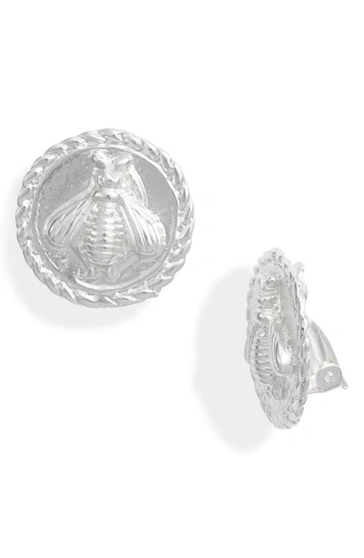 Karine Sultan Bee Clip Stud Earrings In Silver