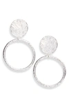 Karine Sultan Hoop Statement Drop Earrings In Silver