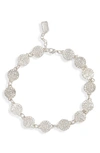 Karine Sultan Cuban Link Disc Collar Necklace In Silver