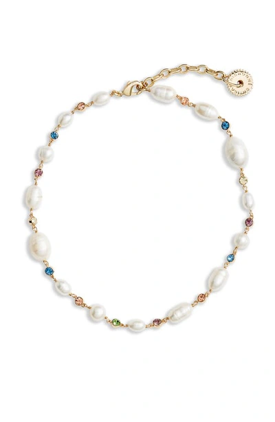 Mignonne Gavigan Lyford Mixed Rainbow Pearl Necklace In Gold