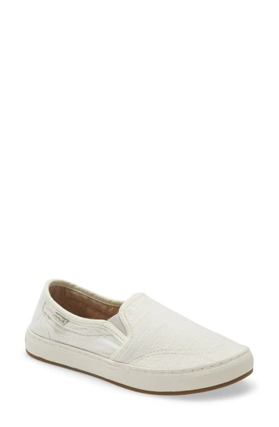 Sanuk Avery Hemp Slip-on Trainer In Washed White