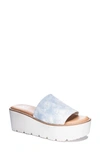 Dirty Laundry Pivot Platform Slide Sandal In Blue