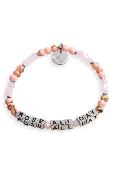 Little Words Project Rose All Day Beaded Stretch Bracelet In Pink