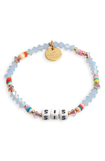 Little Words Project Sis Bracelet In Blue Rainbow