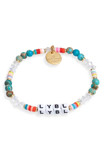 Little Words Project Lybl Beaded Stretch Bracelet In Turquise Clear