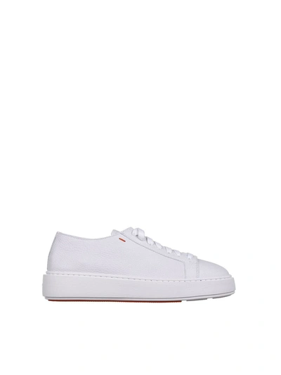 Santoni Low Top Sneakers In White
