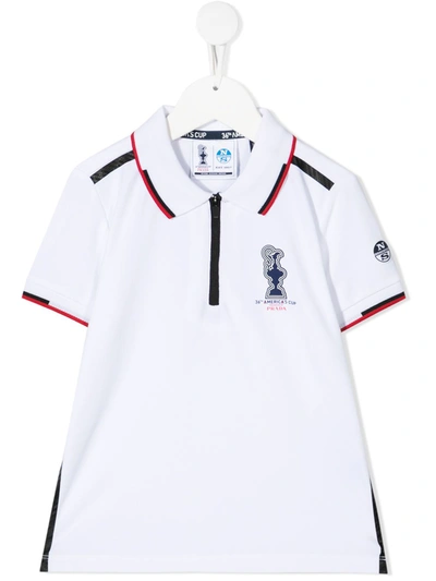 North Sails Teen Logo-print Polo Shirt In White