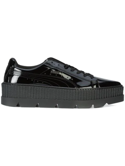 Fenty X Puma Fenty Puma X Rihanna Women S Creeper Patent Leather Platform Sneakers In Black Modesens