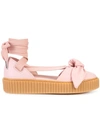 Fenty X Puma 30mm Bow Creeper Lace Up Sandal Sneakers In Pink