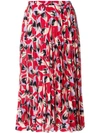 N°21 Nº21 Pleated Patterned Skirt - Red In Multicoloured