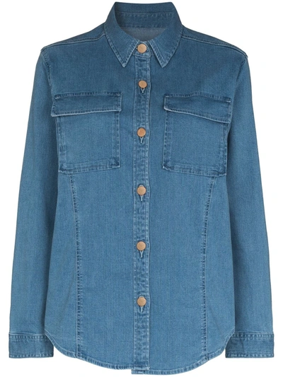 J Brand Blue Button-up Denim Shirt