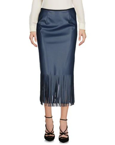 Cedric Charlier Knee Length Skirt In Dark Blue