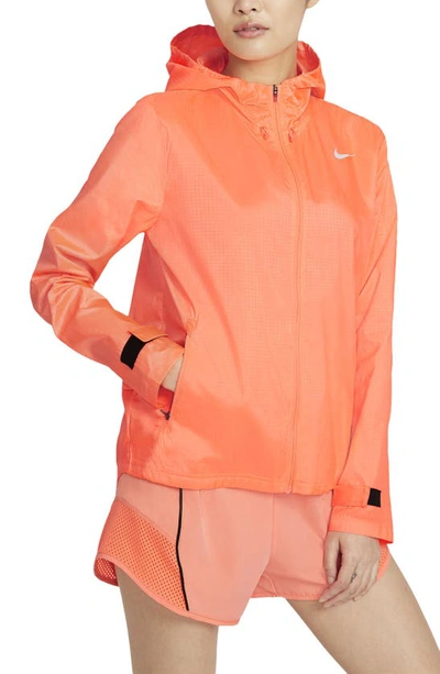 Nike Essential Water Repellent Running Jacket In Bright Mango