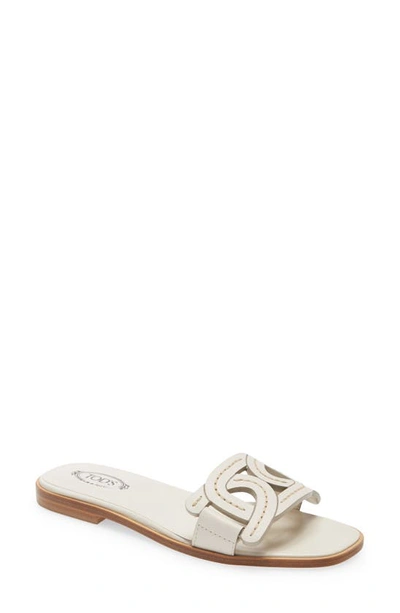 Tod's Catena Leather Slides In White