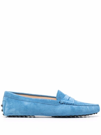 Tod's Gommino Suede Driving Loafers In Blue