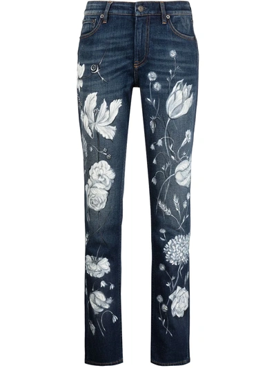 Ralph Lauren Mid-rise Distressed Straight-leg Jeans In Indigo