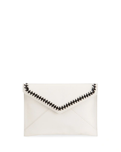 Rebecca Minkoff Women's Leo Chain-trimmed Leather Envelope Clutch In Plaster