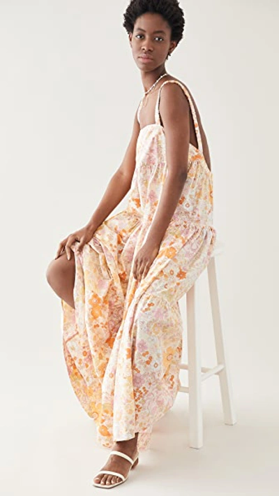 Free People Park Slope Floral Maxi Dress In Light Combo