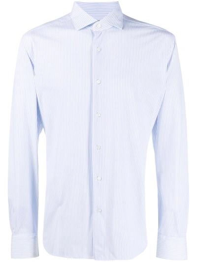 Xacus Striped Long-sleeved Shirt In White