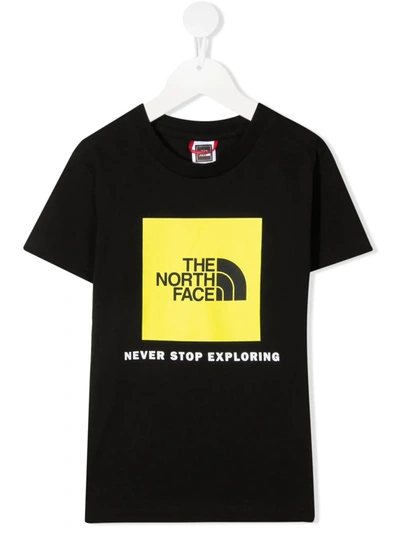 The North Face Teen Box Logo-print Cotton T-shirt In Black