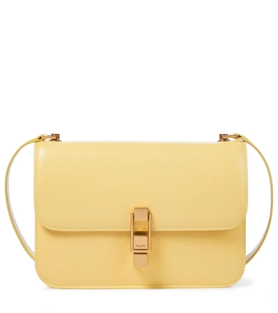 Saint Laurent Yellow Carré Leather Cross Body Bag In Paille