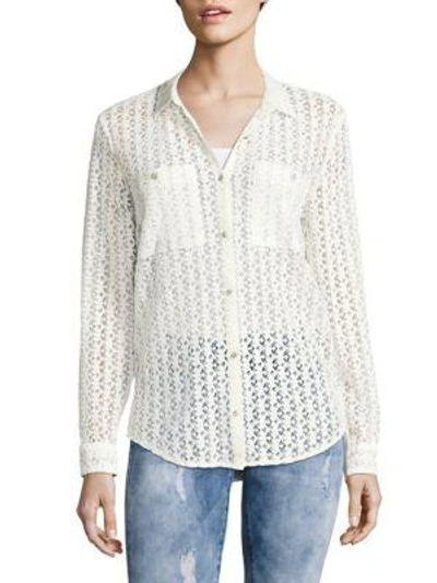 The Kooples Flower Print Button-down Shirt In White