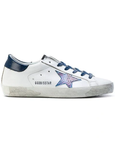 Golden Goose Iridescent Superstar Leather Sneakers In White