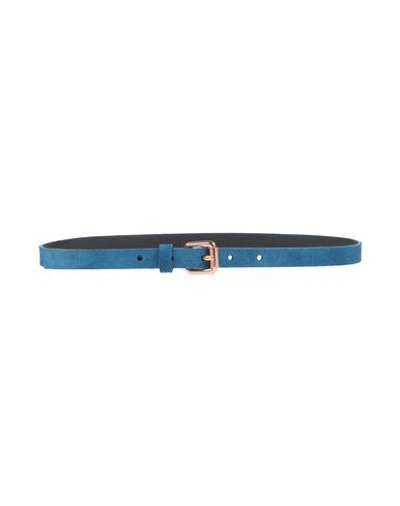 Cedric Charlier Thin Belt In Pastel Blue