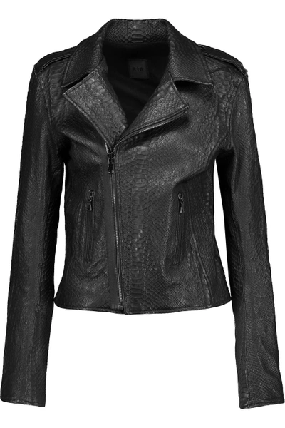 Rta Croc-effect Leather Biker Jacket