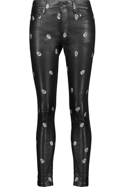 Rta Ryder Printed Leather Skinny Pants