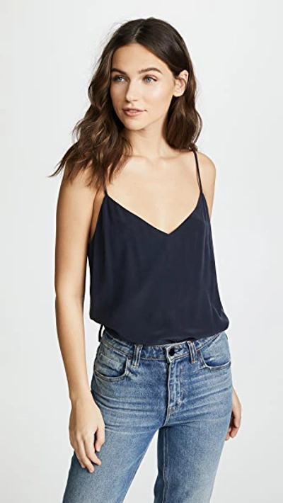 L Agence Gabriella Silk-charmeuse Camisole In Navy