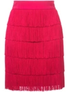 Stella Mccartney Fringed Crêpe Miniskirt In Red