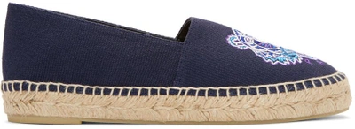 Kenzo Women's Classic Tiger Embroidered Espadrille Flats In Navy Blue
