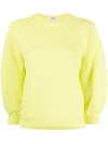 Agolde Thora Puff Sleeve Cropped Sweatshirt In Yellow