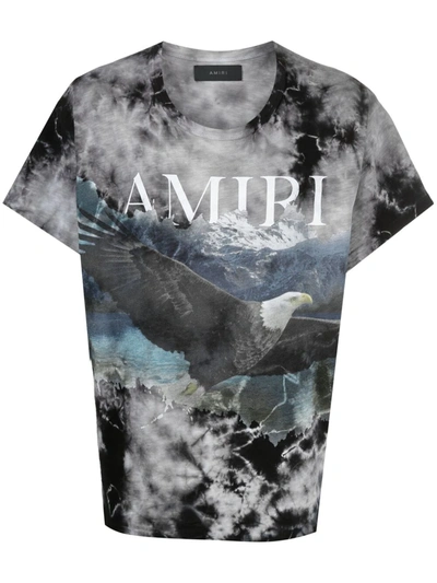 Amiri Branded Graphic-print Cotton-jersey T-shirt In Grey