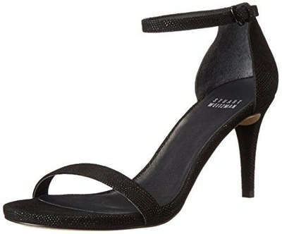 Stuart Weitzman Nunaked Leather Sandal, Black