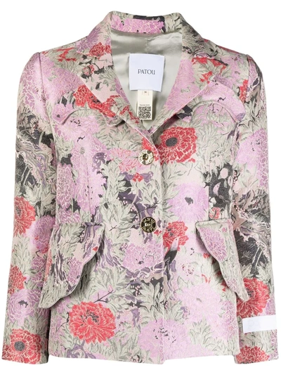 Patou Floral-jacquard Blazer In Pink