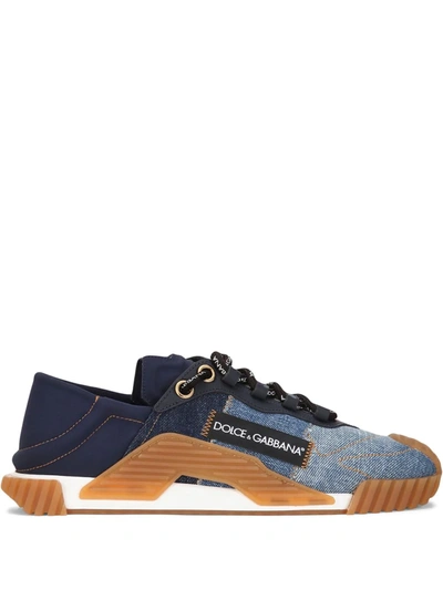 Dolce & Gabbana Ns1 Denim Low-top Trainer Sneakers In Blue