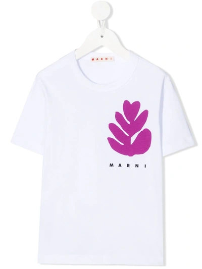 Marni Kids' White T-shirt For Girl With Logo