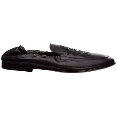 Dolce & Gabbana Men's Leather Loafers Moccasins In Black