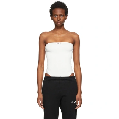 Off-white White Rib Strapless Bodysuit