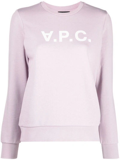 A.p.c. Viva Cotton Jersey Sweatshirt In Purple