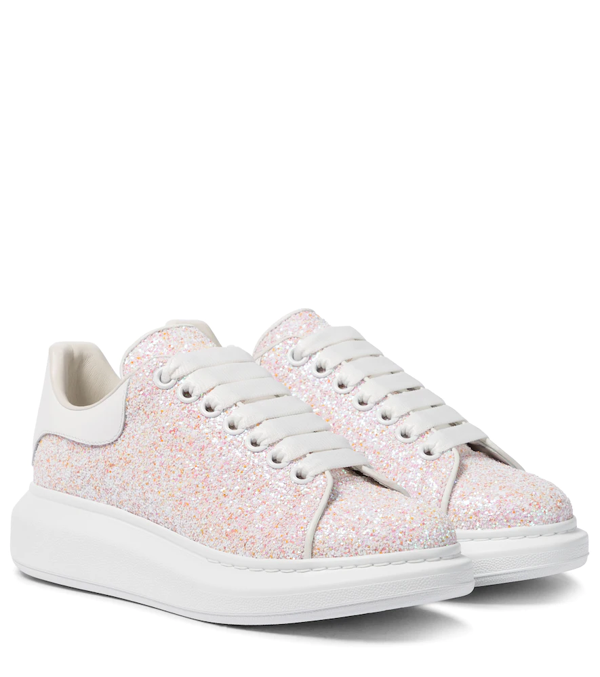 white glitter mcqueens