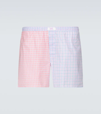 Erl Wide Striped Boxer Shorts In Light Blue