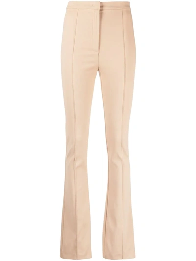 Patrizia Pepe High-waisted Flared Trousers In Nude